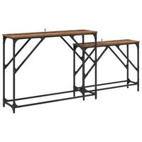 mesa consola 2 uds madera envejecida 100 x 28 x 75 cm vidaxl