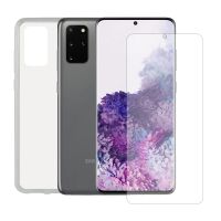 contact pack funda tpu transparente  protector cristal templado para samsung galaxy s20 plus