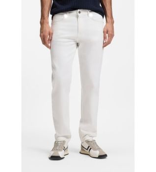 BOSS para hombre. 50561606 Jeans Maine regular fit blanco (36/32), Casual, Algodón