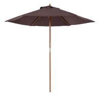 outsunny sombrilla parasol de patio o25m altura 23m color cafe para terraza jardin con diseno elegante y resistente   aosom espana