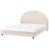 cama con somier minimalista de boucle 160 x 200 cm beige claro vaucluse