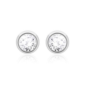 Pendientes de oro blanco de 14 quilates con diamantes