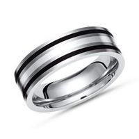 exclusivo anillo de titanio con incrustaciones de plata