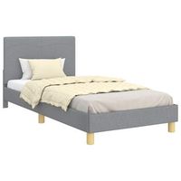 cama individual  cama para ninos con cabecero gris claro 90 x 190 cm tela