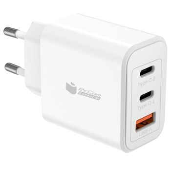 PcCom Essential Cargador 2x USB-C 65W + USB-A 3.0 Blanco