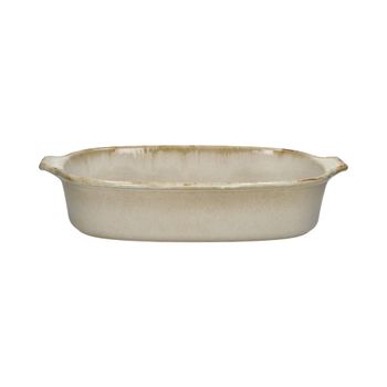 Fuente de horno de gres beige 42x27x9 cm
