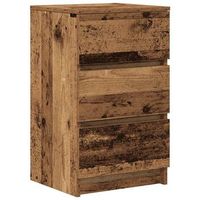 mesilla de noche con 3 cajones madera vieja 39x35x65 cm vidaxl