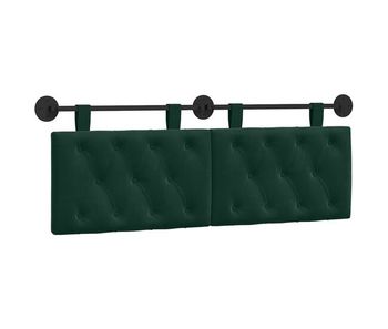 Cabecero - mueble cabecero colgante con luz led verde oscuro terciopelo