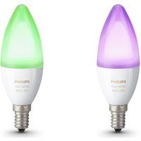 philips hue white  colour ambience wireless bulb - e14 twin pack white