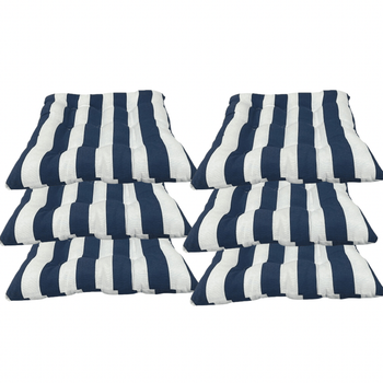 REINO MANSIDI Pack de 2 Cojines para Sillas Acolchados de Rayas 40 X 40 Cm Relleno de Algodón 5cm de Altura
