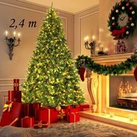 24m arbol de navidad iluminacion con soporte abeto artificial decoracion para navidad hogar fiesta verde cfw87789