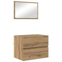 juego de muebles de bano 2 uds roble artisan 57 x 37 x 45 cm vidaxl