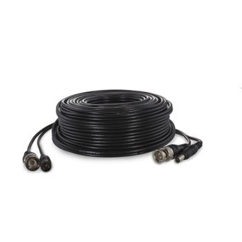 Safire Cable RG59 Combinado Coaxial y Alimentacion BNC 40 M Negro