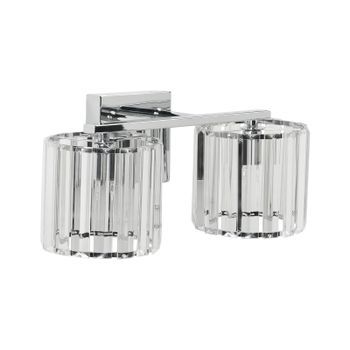 Lámpara De Pared Moderna Con Pantalla De Cristal Aplique Plateado Lourid