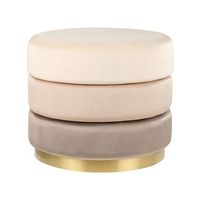 puf de terciopelo beige 48 cm base reposapies taburete glamour louin