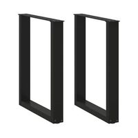 patas para mesa de comedor en forma de u 2 unidades color negro 70 x 72-73 cm acero vidaxl