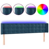 cabecero con led de terciopelo azul oscuro 183x16x7888 cm vidaxl