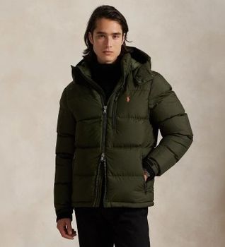 Polo Ralph Lauren para hombre. 710968278002 Chaqueta Gorham de plumón verde (XL), Casual, Poliéster Reciclado, Sostenible