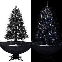 arbol de navidad  decoraciones de navidad con nieve y base de paraguas pvc negro 170 cm cfw556237