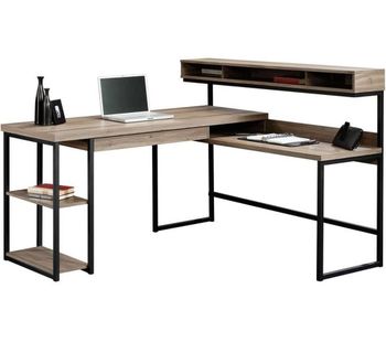 Streamline L-shaped Desk - Salt Oak