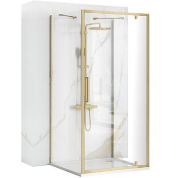 Cabina De Ducha Rea Rapid Swing Brush Gold 90x80