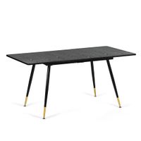 mesa de comedor extensible negra imitacion madera 120-160