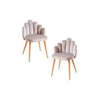 pack 2 sillas hand terciopelo de terciopelo 774842 cm - gris
