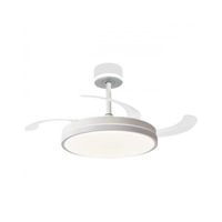 narvi ventilador de techo con cabezal iluminado 3 palas retractiles motor dc  luz led regulable en intensidad y color de luz  ref edimburgo 1854 wh cabezal