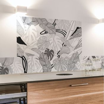 Frente de cocina en aluminio - 200 x 20 cm - Negro
