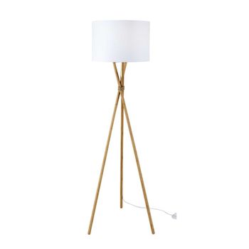 Lámpara con trípode de bambú y pantalla blanca Alt.154 cm