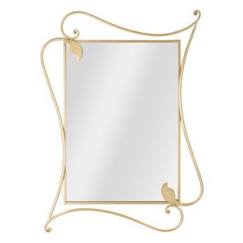 Espejo De Pared Con Marco Sinuoso En Metal Dorado Cm 80x4x110