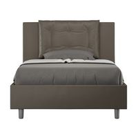 cama king size italiana de piel sintetica andry-color marron-ropa de cama 120x190 cm