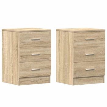 Mesitas De Noche 2 Uds Aglomerado Color Roble Sonoma 38x35x56cm Vidaxl