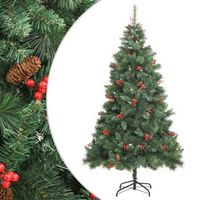 arbol de navidad artificial con pinas y bayas 210 cm vidaxl