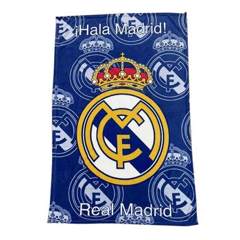 Manta Coralina real madrid CF,medidas 100x150cm,Manta Rachel 100% Poliester 130x170cm,color azul,sedalina extra suave,fespu