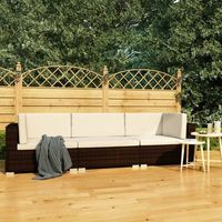 conjunto sofas de jardin 3 uds  mueble jardin mesa y sillas y cojines ratan sintetico marron cfw880522
