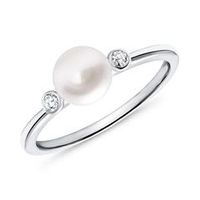 anillo de mujer de plata 925 con perla y circonita cubica