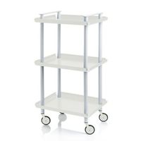 carrito auxiliar leky armazon gris 3 estantes multifuncional practico y decorativoaceroblanco