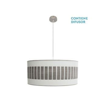 Colgante Ivanna 3xe27 Niquel/blanco-madera Gris Regx60x60 Cm