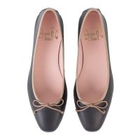 bailarina plana piel negra y beige - modelo sabrina