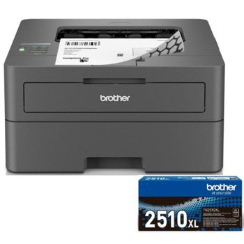 Brother HL-L2445DW Impresora Láser Monocromo WiFi Dúplex + Tóner Original Brother TN-2510XL Negro