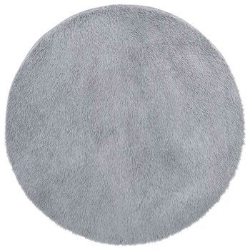 Alfombra De Pelo Largo Navarra Gris Claro 240x240 Cm Poliéster Vidaxl