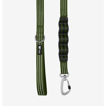 Correa CountryFox™ PRO para perro con muelle amortiguador, mango acolchado de neopreno y cinta reflectante 3M, ideal para paseos seguros y cómodos - correa perro