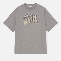 ganni heavy organic cotton-jersey t-shirt - m