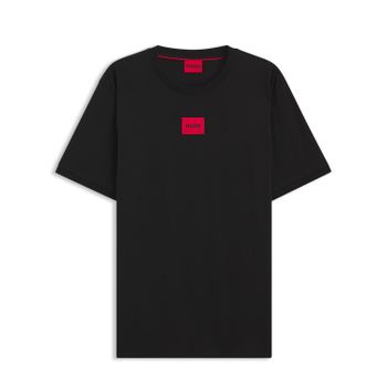 HUGO Camiseta en punto de algodón Negra 50447978-001