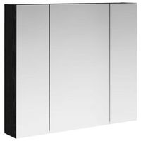 armario con espejo de bano  mueble de bano roble negro 80 x 145 x 70 cm