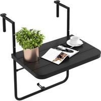 mesa colgante plegable de balcon altura ajustable en 3 niveles barandas de 3-15 cm costway 63 x 60 x 73 cm