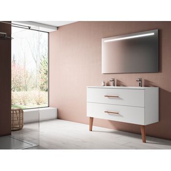 Mueble Fusta 120 Cm 2c 2s, Blanco Mate. Pack Mueble + Lavabo.