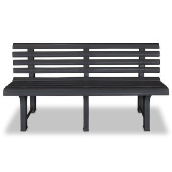 Banco De Jardín | Banco De Exterior | Silla De Jardín Plástico Gris Antracita 145,5 Cm