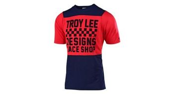 Maillot manga corta troy lee designs skyline checkers rojo   azul nino